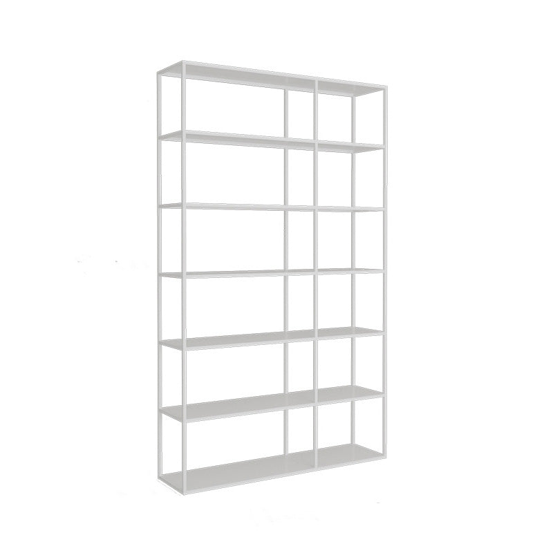 Modern Open Storage Bookcase 9.8" W Iron Frame Bookshelf with Shelves