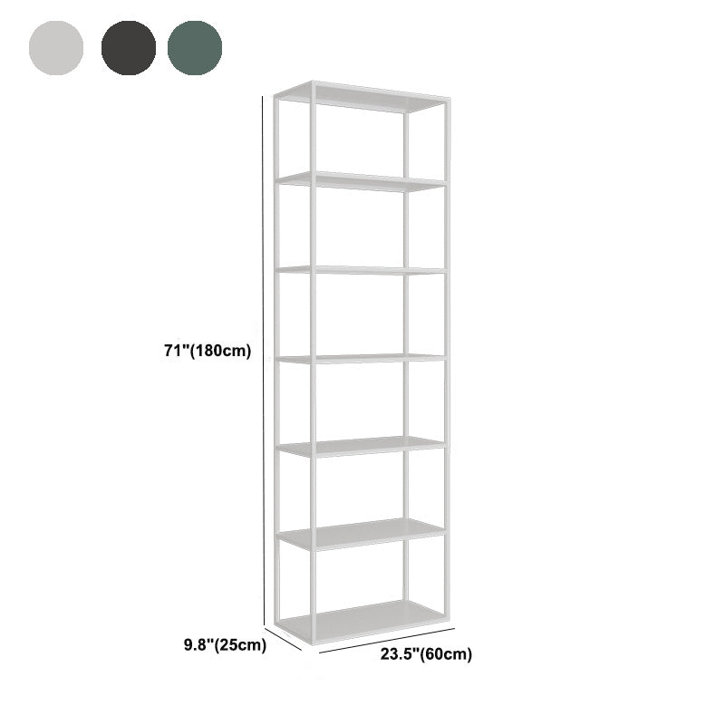 Modern Open Storage Bookcase 9.8" W Iron Frame Bookshelf with Shelves