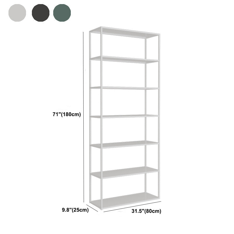 Modern Open Storage Bookcase 9.8" W Iron Frame Bookshelf with Shelves