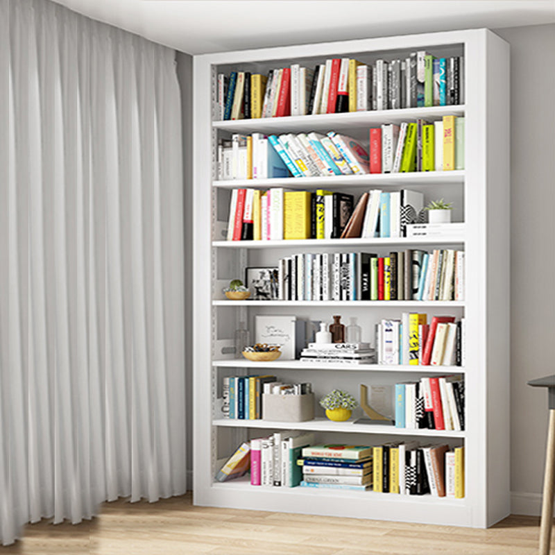 Metal Bookshelf Modern Bookcase with Rectangular Shelves,11.8" Wide