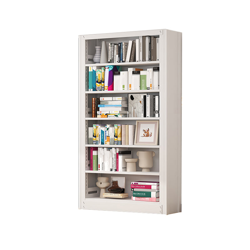 Metal Bookshelf Modern Bookcase with Rectangular Shelves,11.8" Wide