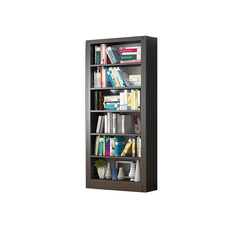 Metal Bookshelf Modern Bookcase with Rectangular Shelves,11.8" Wide