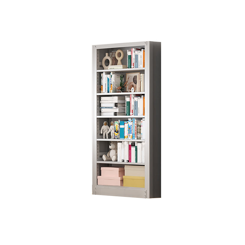 Metal Bookshelf Modern Bookcase with Rectangular Shelves,11.8" Wide