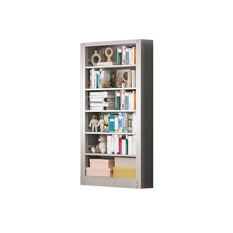 Metal Bookshelf Modern Bookcase with Rectangular Shelves,11.8" Wide