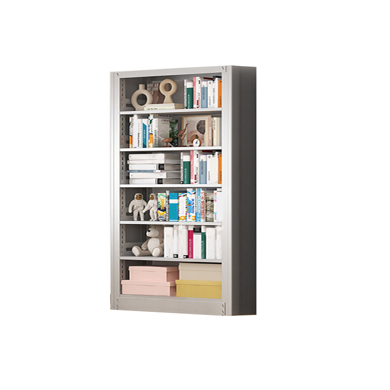 Metal Bookshelf Modern Bookcase with Rectangular Shelves,11.8" Wide