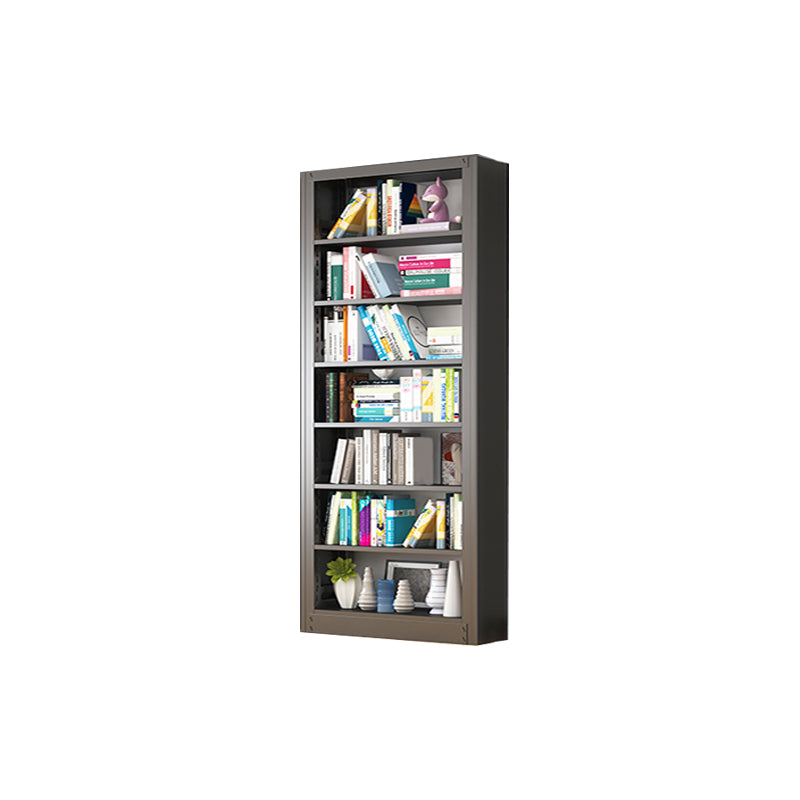 Metal Bookshelf Modern Bookcase with Rectangular Shelves,11.8" Wide