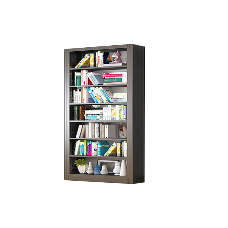 Metal Bookshelf Modern Bookcase with Rectangular Shelves,11.8" Wide