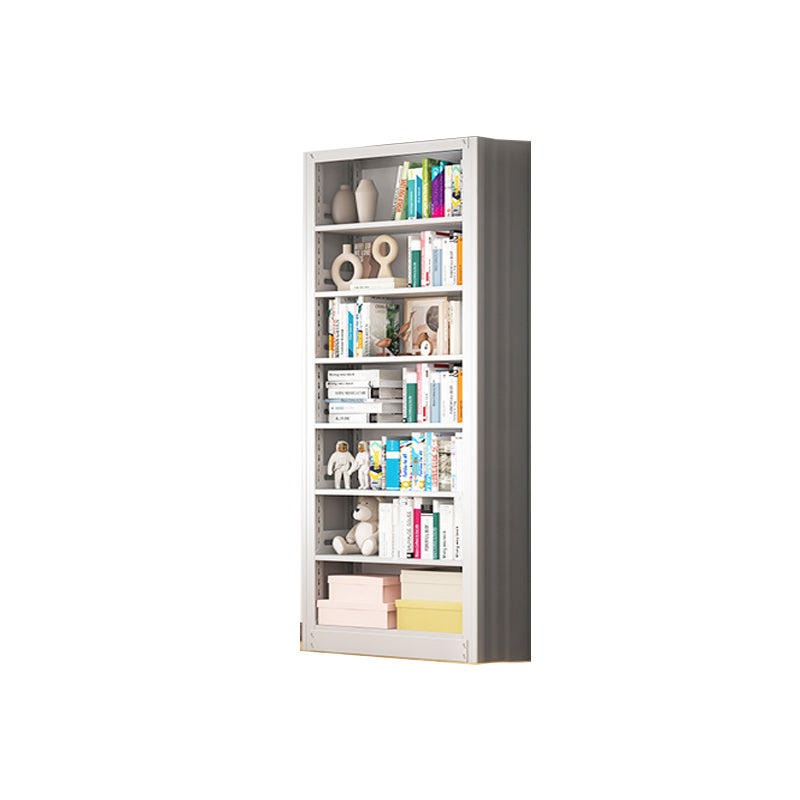 Metal Bookshelf Modern Bookcase with Rectangular Shelves,11.8" Wide