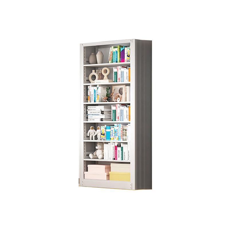 Metal Bookshelf Modern Bookcase with Rectangular Shelves,11.8" Wide