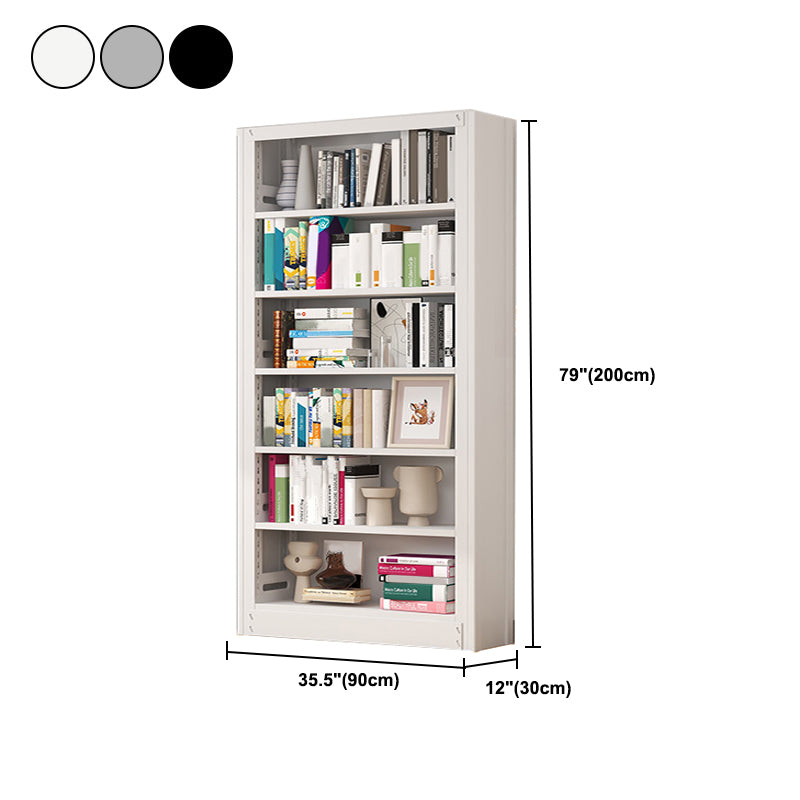 Metal Bookshelf Modern Bookcase with Rectangular Shelves,11.8" Wide