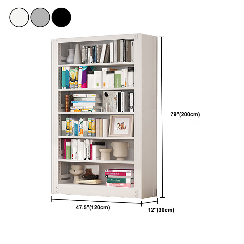 Metal Bookshelf Modern Bookcase with Rectangular Shelves,11.8" Wide