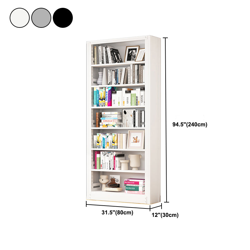 Metal Bookshelf Modern Bookcase with Rectangular Shelves,11.8" Wide