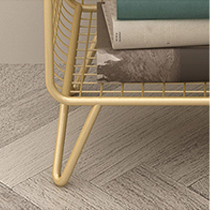 Modern Metal Bookshelf Standard Vertical Closed Back Bookcase in Burnish