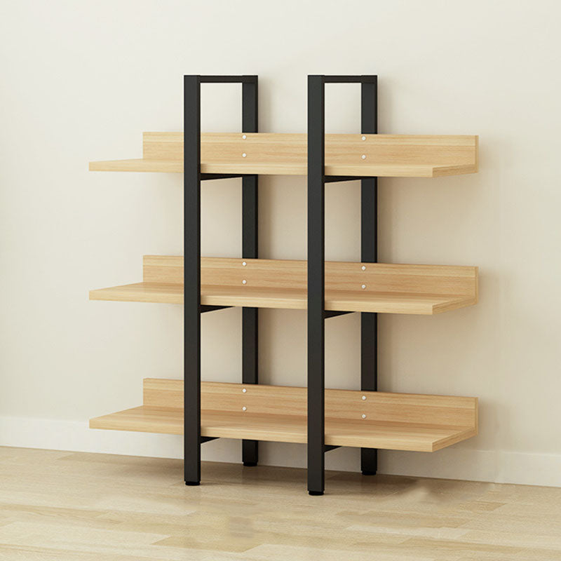 Contemporary Metal and Wooden Bookshelf Open Shelf Bookcase with Shelves