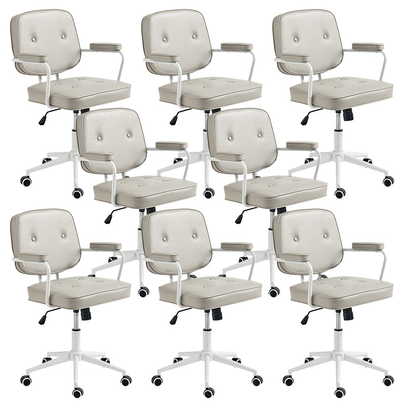 Modern Fixed Arms Office Chair Leather Management Office Chair