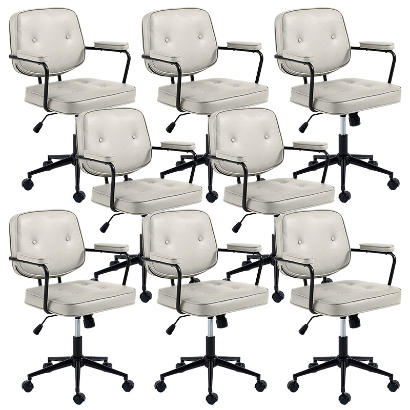 Modern Fixed Arms Office Chair Leather Management Office Chair