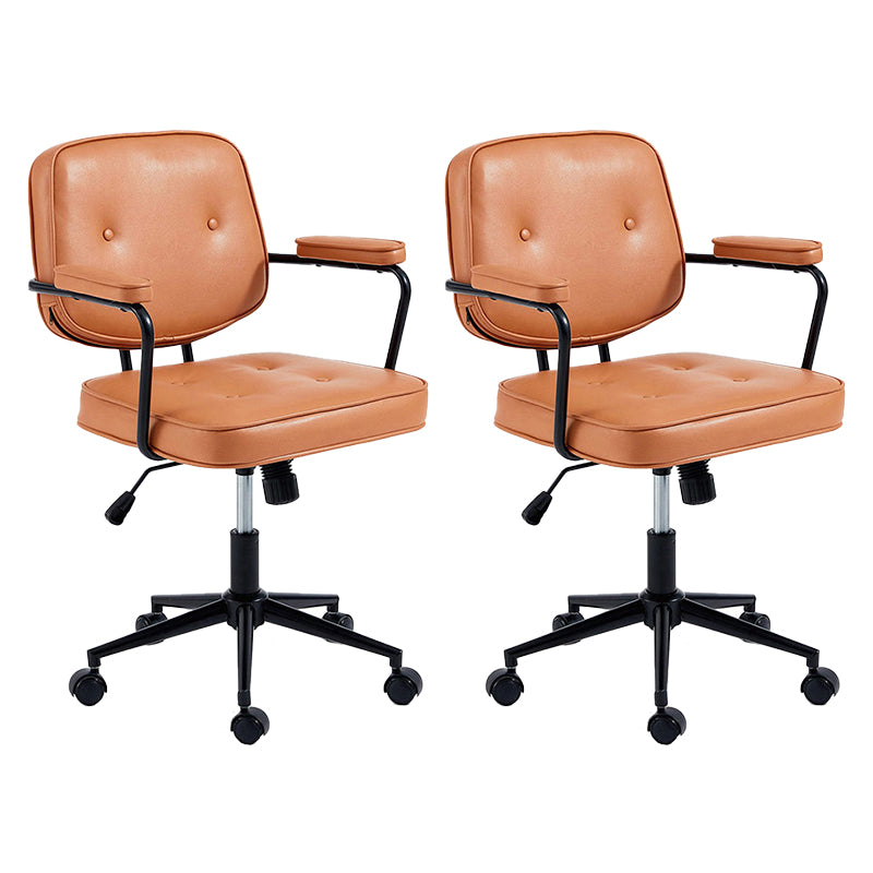 Modern Fixed Arms Office Chair Leather Management Office Chair
