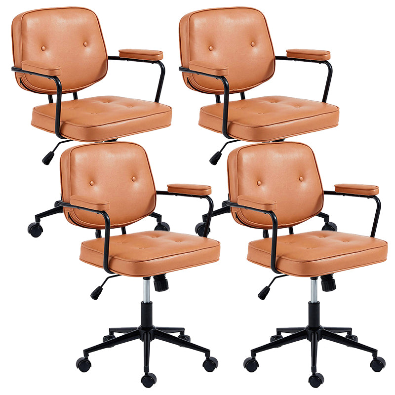 Modern Fixed Arms Office Chair Leather Management Office Chair