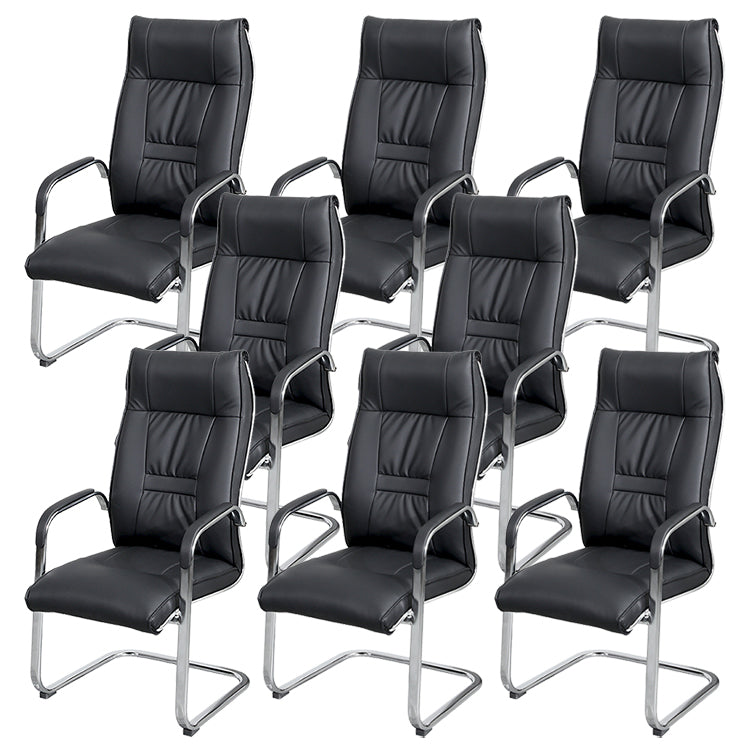 Modern Fixed Arms Office Chair Leather Ergonomic Gaming Chair