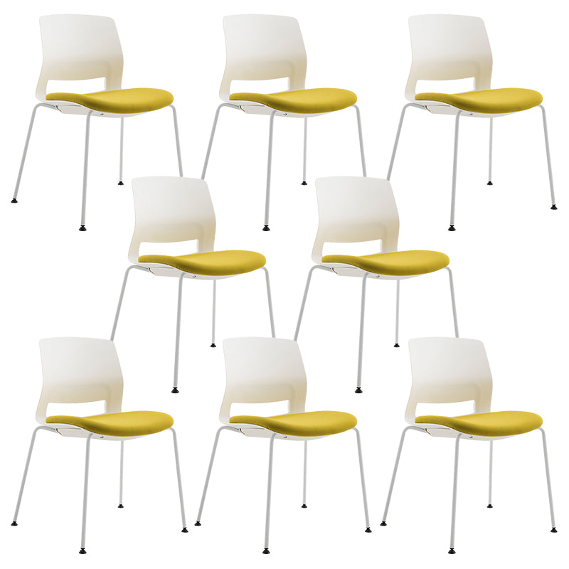 Modern Armless Upholstered Office Chair Plastic Mid Back Home Office Chair