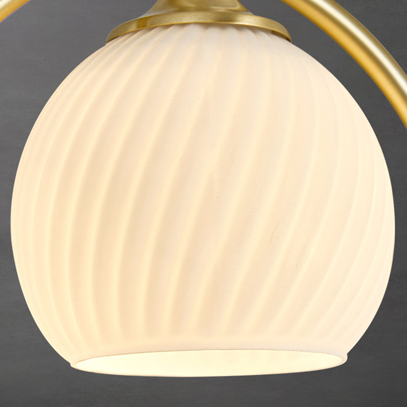 Contemporary Globe Flush Light Fixture Glass Flush Mount Lamps in Gold