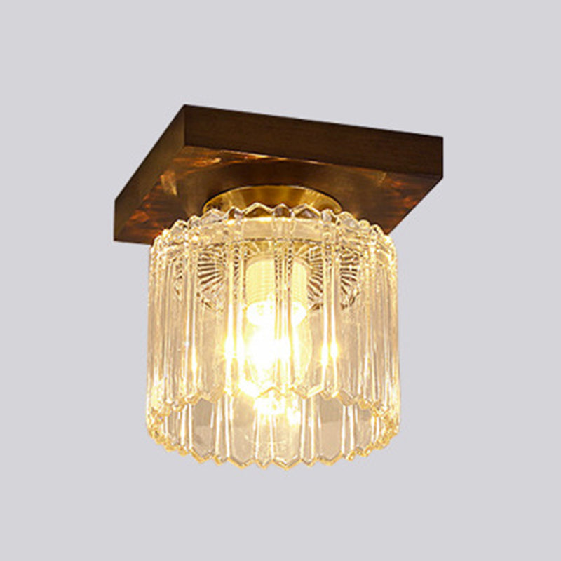 Single Brown Flush Mount Lighting Modernism Down Shaded Ceiling Light