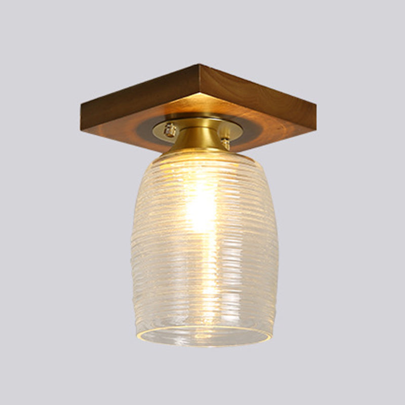 Single Brown Flush Mount Lighting Modernism Down Shaded Ceiling Light