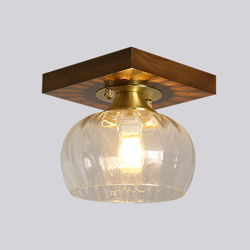 Single Brown Flush Mount Lighting Modernism Down Shaded Ceiling Light