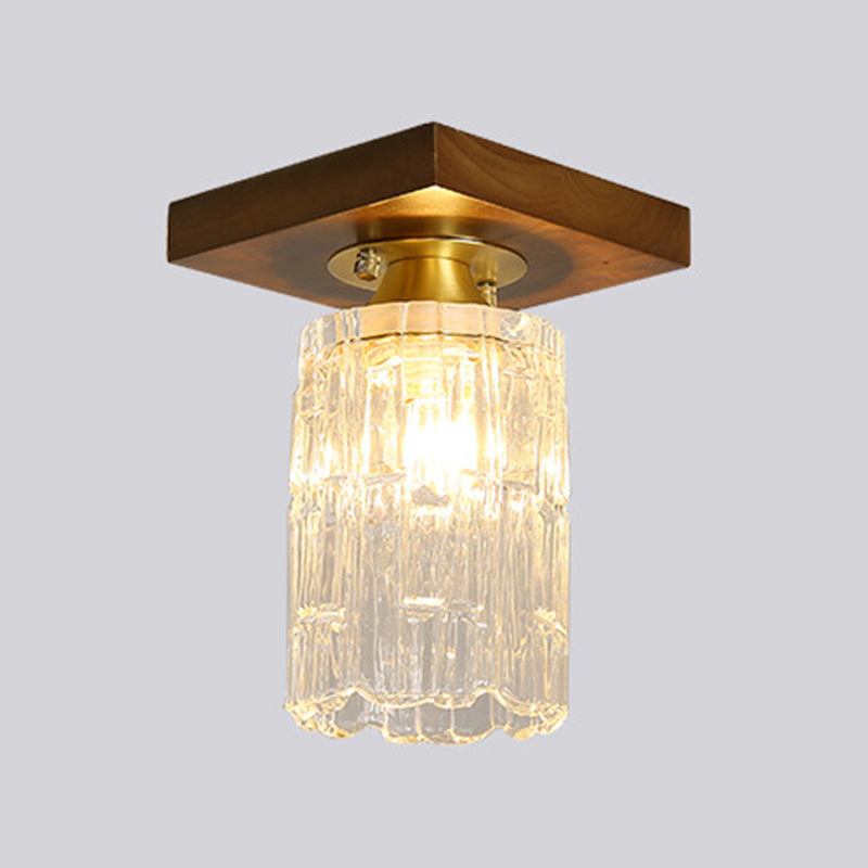 Single Brown Flush Mount Lighting Modernism Down Shaded Ceiling Light