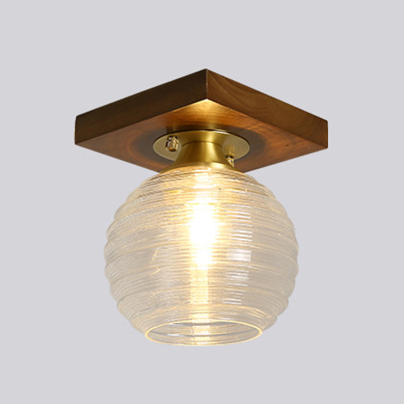 Single Brown Flush Mount Lighting Modernism Down Shaded Ceiling Light