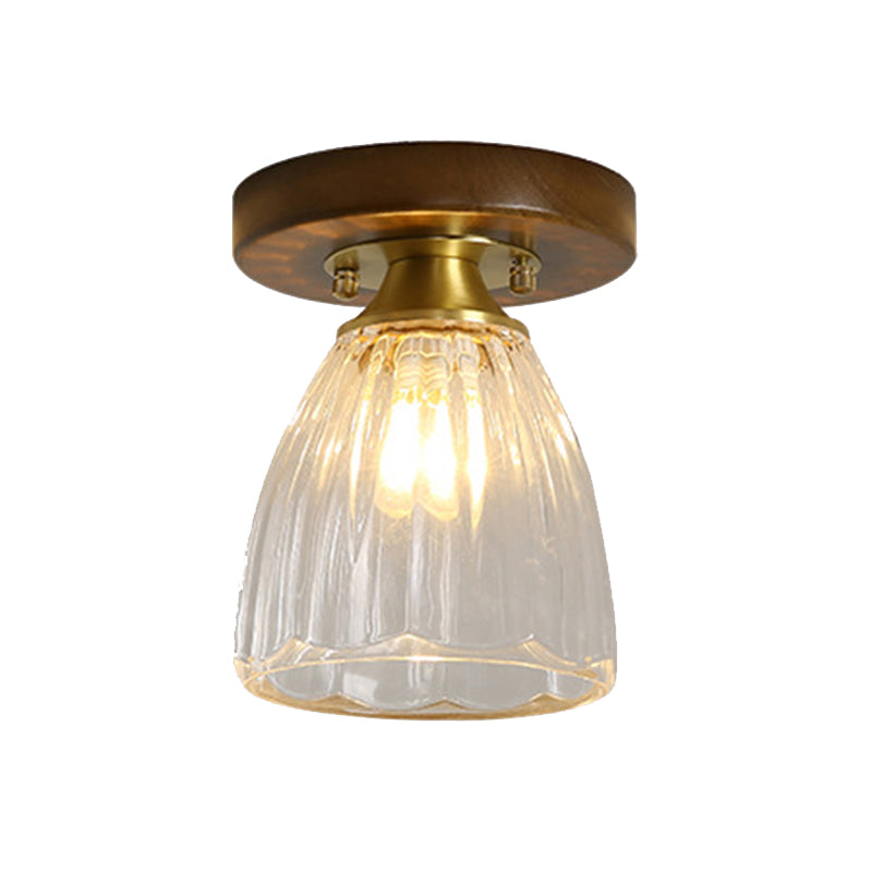 Single Brown Flush Mount Lighting Modernism Down Shaded Ceiling Light