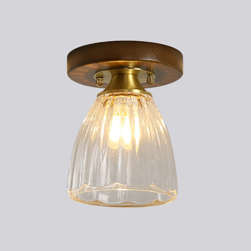 Single Brown Flush Mount Lighting Modernism Down Shaded Ceiling Light