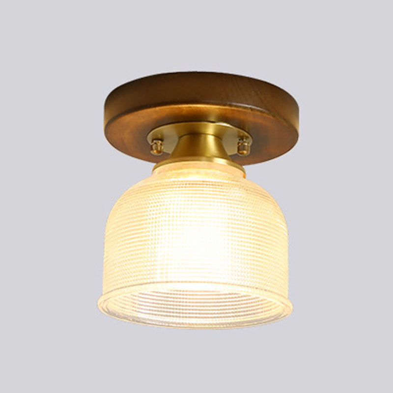 Single Brown Flush Mount Lighting Modernism Down Shaded Ceiling Light