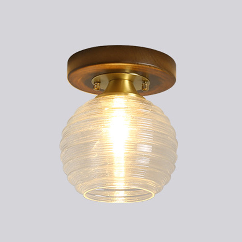 Single Brown Flush Mount Lighting Modernism Down Shaded Ceiling Light