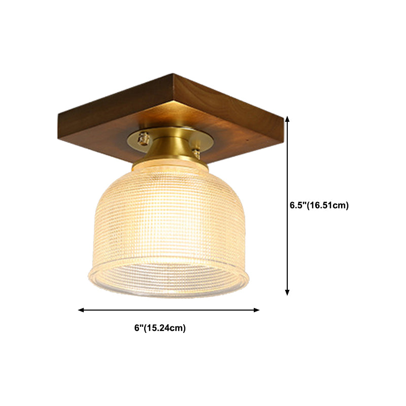 Single Brown Flush Mount Lighting Modernism Down Shaded Ceiling Light