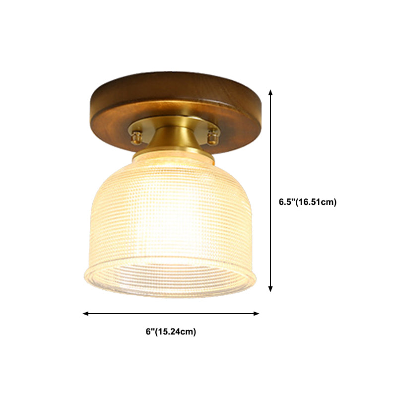 Single Brown Flush Mount Lighting Modernism Down Shaded Ceiling Light