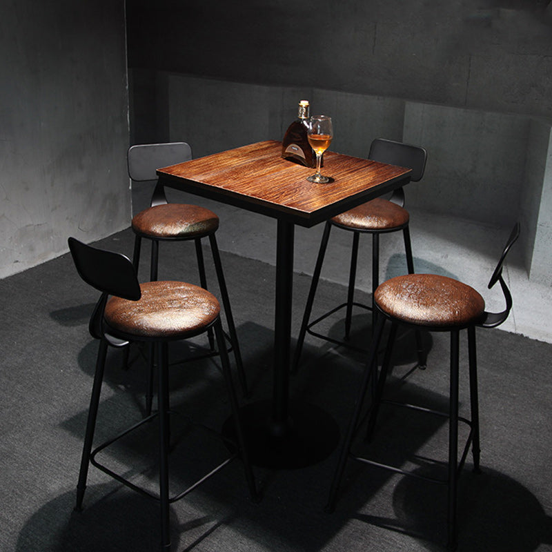 Industrial 1/3/4/5 Pieces Solid Wood Bar Table Set Fixed Table Counter Table