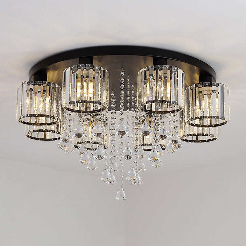 3/5/6/8-Light Golden Flush Mount Lighting Modernism Glass Shaded Ceiling Light