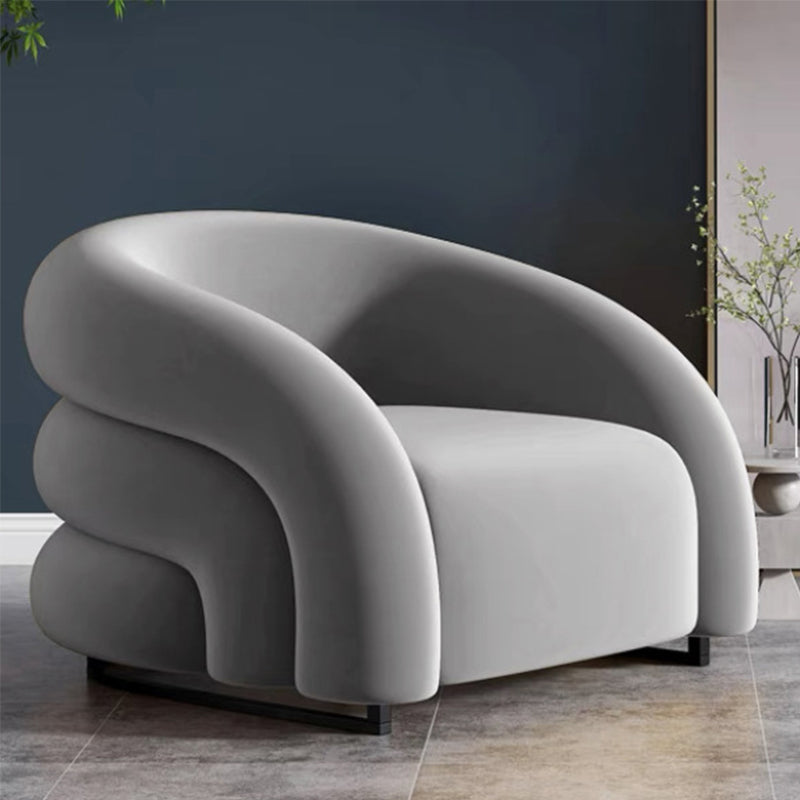 Nordic Style with Armrest Fabric Armrest Fixed Backrest Accent Chair