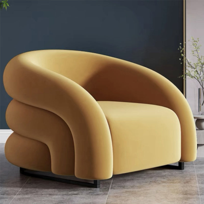 Nordic Style with Armrest Fabric Armrest Fixed Backrest Accent Chair