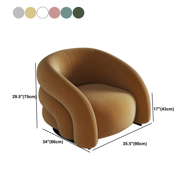 Nordic Style with Armrest Fabric Armrest Fixed Backrest Accent Chair