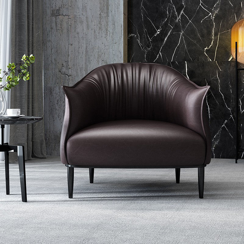 Modern Style Leather Handrail Imitation Leather Material Arm Chair with a Hump Back