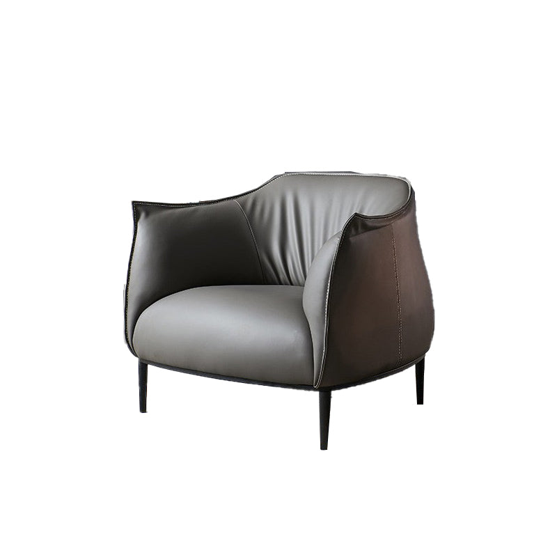 Modern Style Leather Handrail Imitation Leather Material Arm Chair with a Hump Back