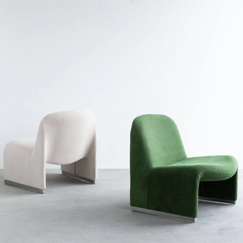 Nordic Style Non-armrest Fixed Backrest Metal Silver Accent Chair