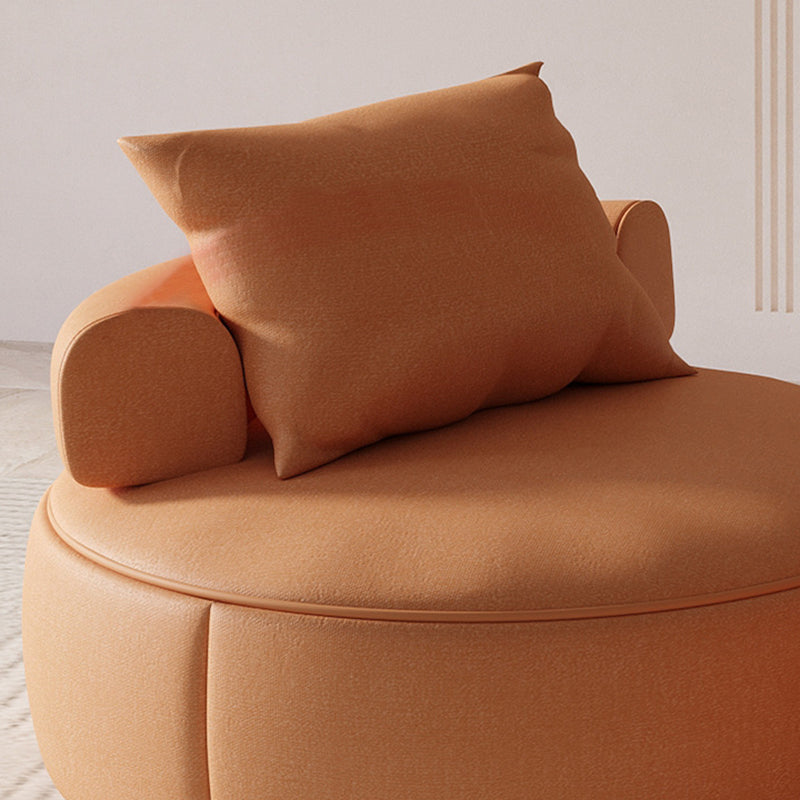 Nordic Style Handless Imitation Leather Curved Back Parsons Chair