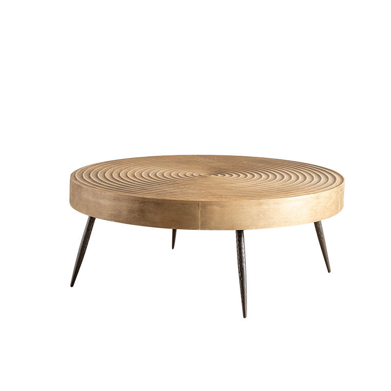 Rustic Style Coffee Cocktail Table 3 Legs Wooden Round Coffee Table