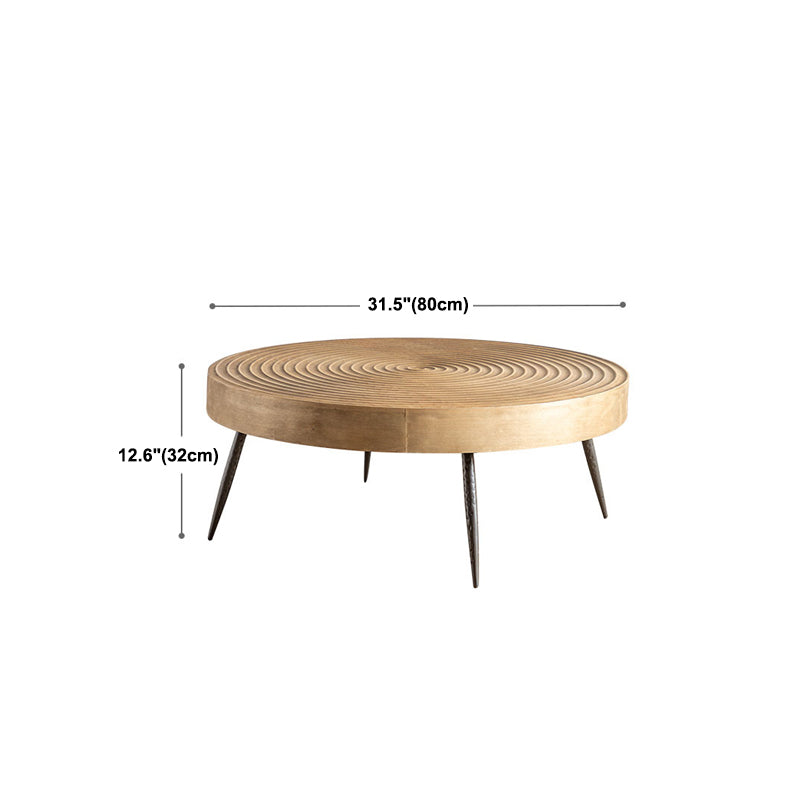 Rustic Style Coffee Cocktail Table 3 Legs Wooden Round Coffee Table