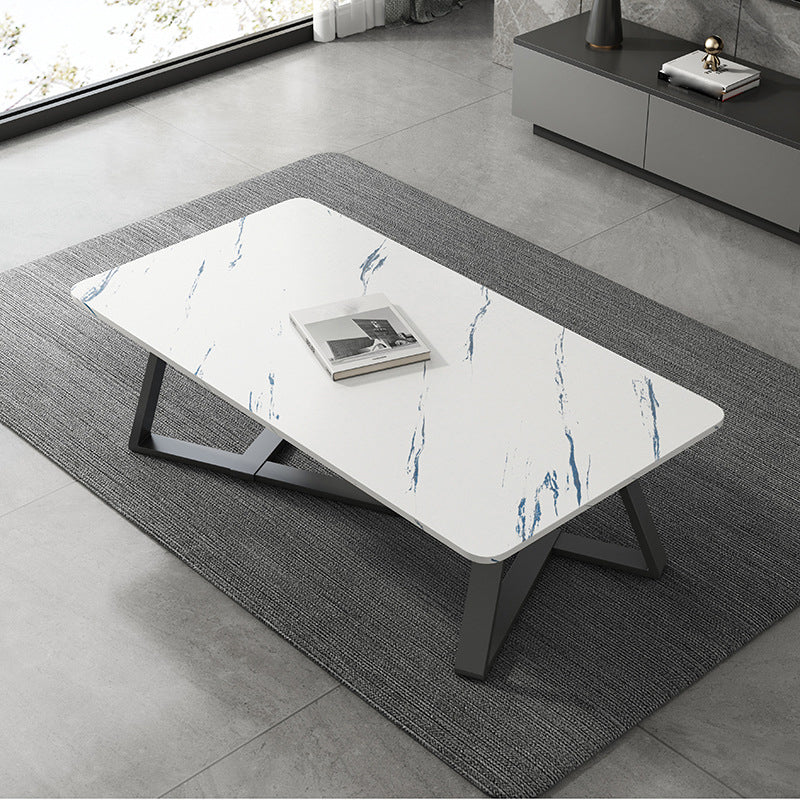 Cross Legs Coffee Table Minimalist Solid Wood Rectangular Coffee Table