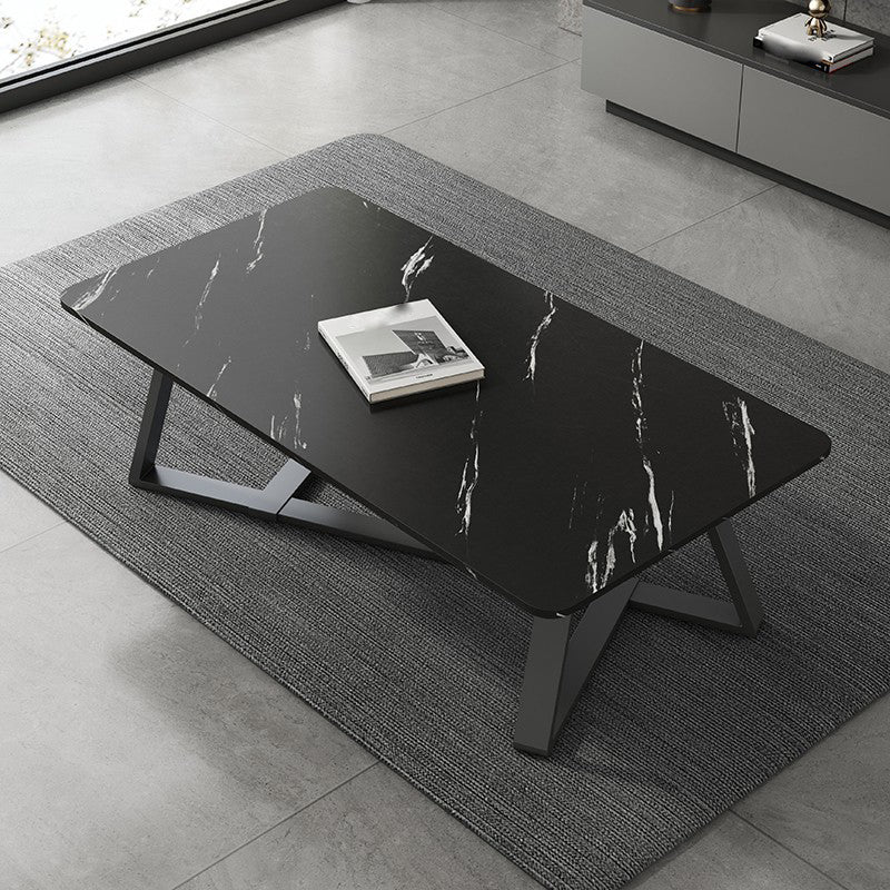 Cross Legs Coffee Table Minimalist Solid Wood Rectangular Coffee Table