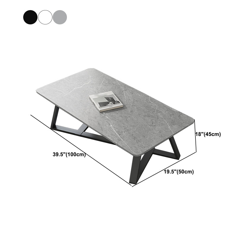 Cross Legs Coffee Table Minimalist Solid Wood Rectangular Coffee Table